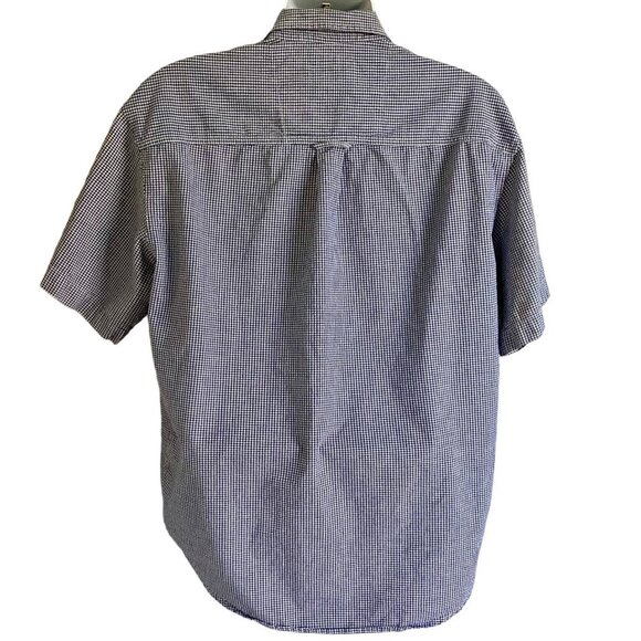 Wrangler Hero Blue White Checked Short Sleeve Button Up Cotton Shirt Men's Large - Picture 4 of 6